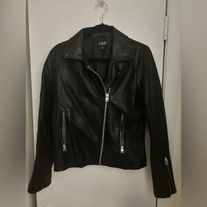 Women's Black Vegan Leather Moto Jacket